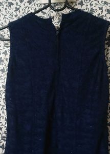 Elegant Navy Blue Embellished Dress
