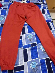 Rust Red Cotton Joggers – Unisex | Lightly Used