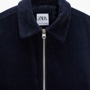Zara Brand new  Navy Corduroy Bomber Jacket