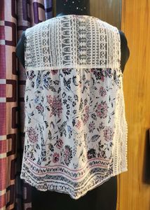 Floral Lace Yoke Tank Top