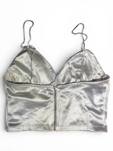 AMISU Corset Top with Rhinestone Straps