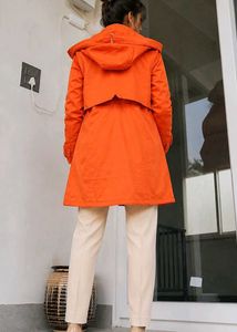 Orange Hooded Trenchcoat