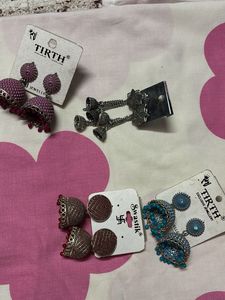 oxidised earrings and rings
