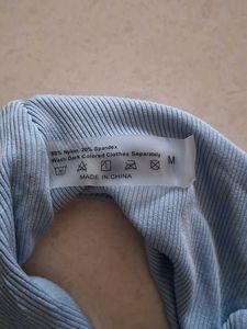 M Baby Blue High Waisted Bikini Bottom