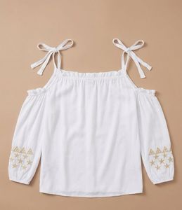 Boho Off-Shoulder Embroidered Top