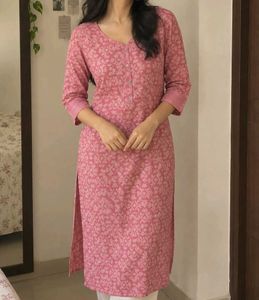 Pink Floral Print Kurta