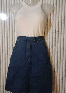 Denim A-Line Skirt