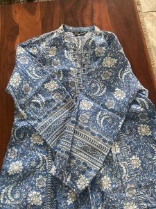 Bohemian Blue Floral Tunic Top