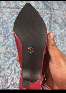 Burgundy Buckled Heels