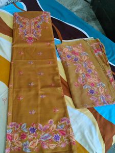 Embroidered Kurta Set - Rich Mustard