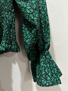 Floral Green Long Sleeve Top