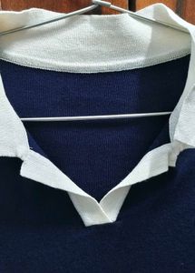 Classic Navy &amp; White Collared bodycon dress