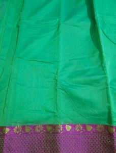Light Green Saree with Contrast Blouse