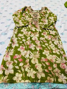 Green Floral Kurta Set with Dupatta