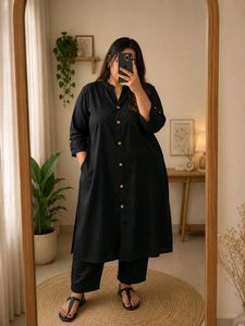 Elegant XXL Black Kurta