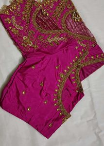 🩷🩷 Pink bridal maggam Silk Blouse