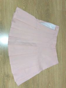 Pink Pleated Mini Skirt