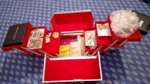 Red Makeup Train Case