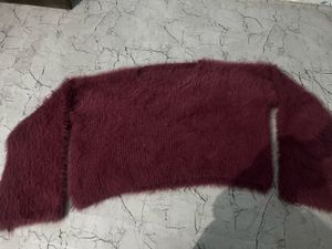 Fuzzy Burgundy Sweater