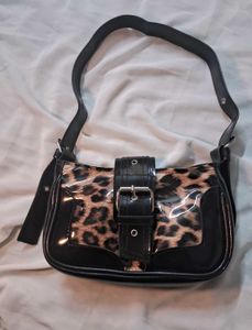 Leopard Print Black Shoulder Bag🖤