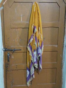 Vibrant Yellow &amp; Purple Indian Scarf