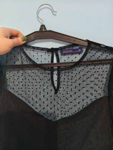 Black Polka Dot Sheer Sleeve 🌶️