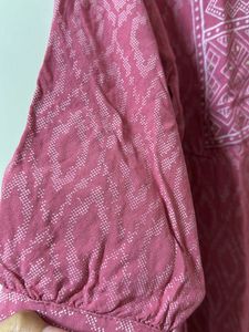 Pink Embroidered Tunic Dress