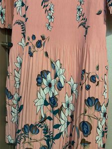 Pleated Floral Midi Dress