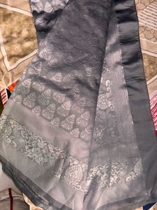 Elegant Grey Silk Saree