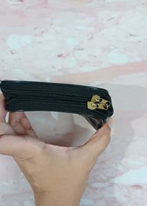 Black Faux Leather Pouch