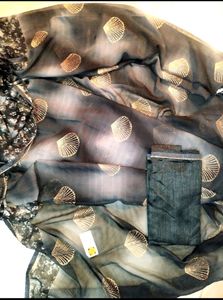 Saree Black Grey