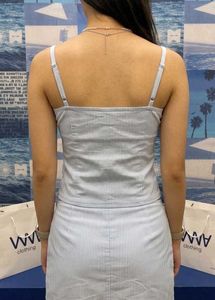 y2k Cute Blue Striped Co-ord Set