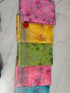 Beautiful Pink Floral Saree