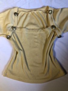Chic Buttoned Off-Shoulder Top