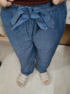 Blue Denim Casual Pants