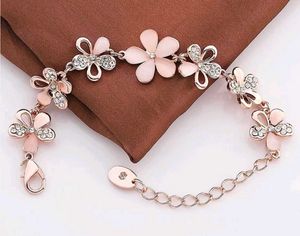 Rose Gold Flower Charm Bracelet