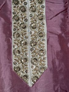 Pink Embroidered Silk Kurta set