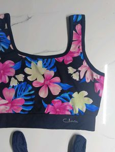 Cute Floral &amp; Navy Sports Bras (Set of 2)