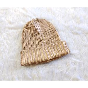 Stylish Metallic Look Pink Beanie for women