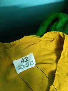 Combo of kurtis.mustard yellow and brown kurti
