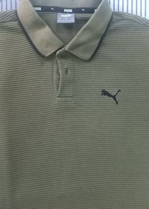 Puma Men's Khaki Polo T-Shirt