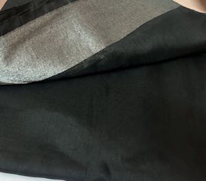 Elegant Black Saree with Blouse Material