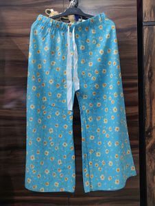 Light Blue Floral Palazzo Pants