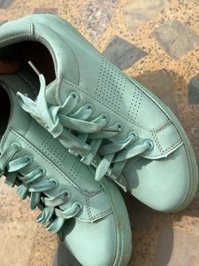 Mint Green Lace-Up Sneakers