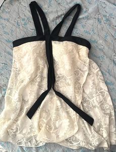 Chic Lace Cami Top with Bow Detail