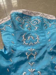 Stunning Blue Embellished Strapless Dress