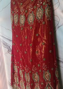 Maroon Zari &amp; Sequin Designer Lehenga