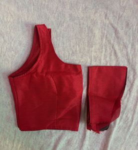 Red Silk Blouse Alterable - 34-36