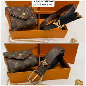 MIX BRANDED WALLET CUM SLING+ BELT COMBO FOR HER