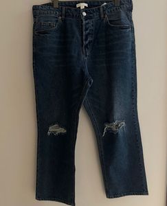 H&amp;M - Women's Distressed Blue Denim Jeans
